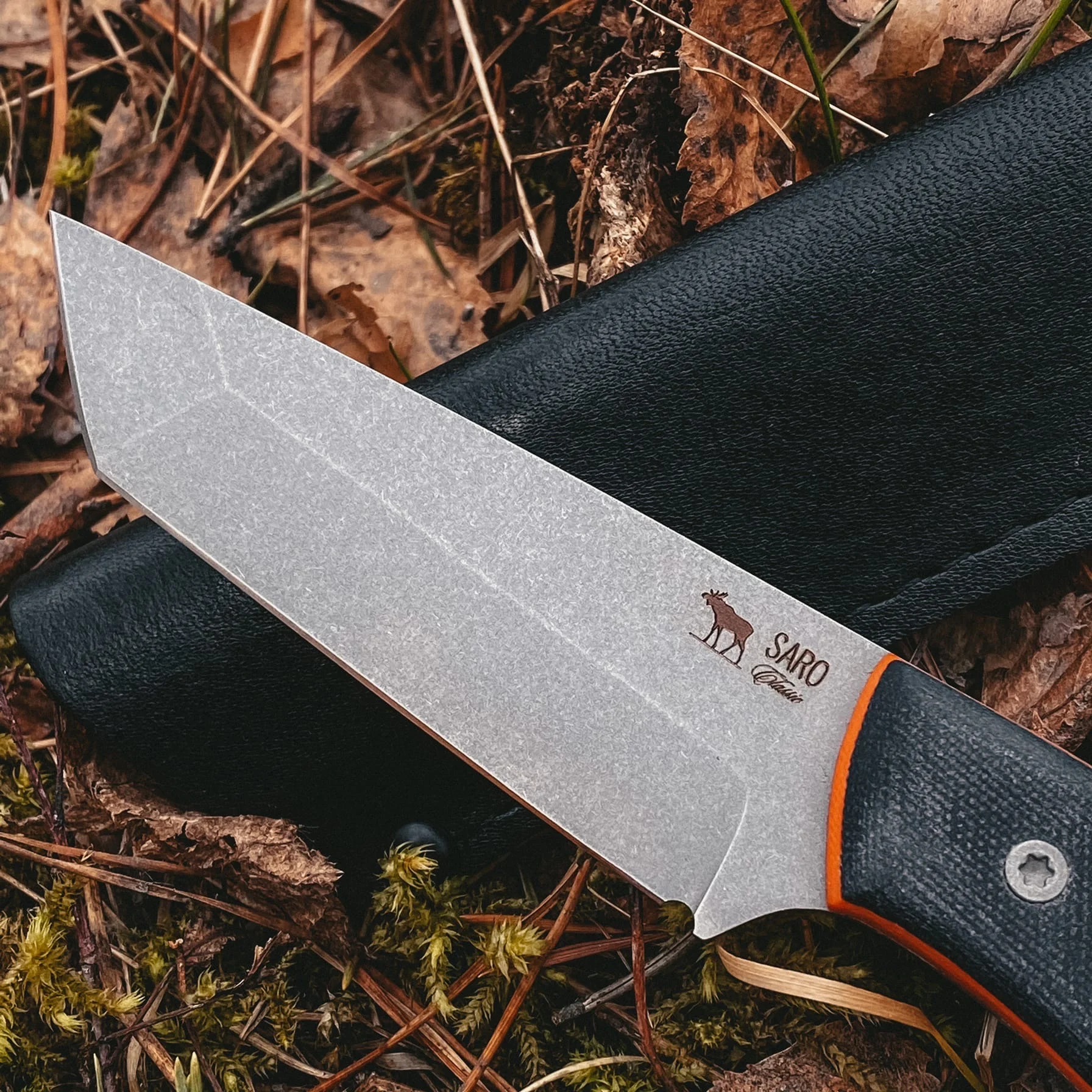 Нож туристический Лис Танто K110 StoneWash G10 SARO (САРО)