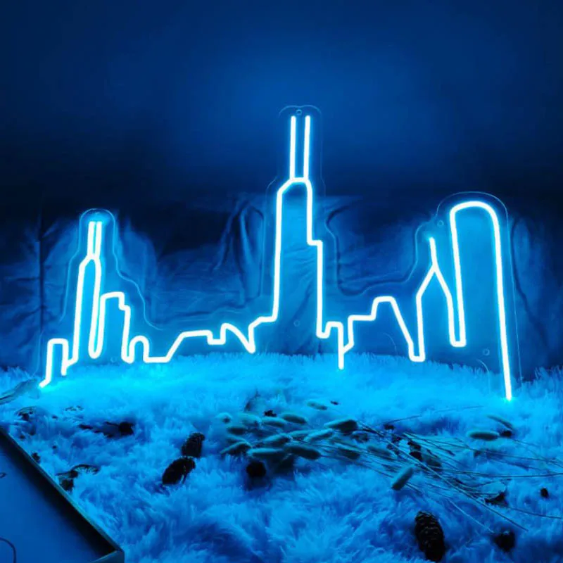 Светодиодный Custom City Skyline Neon Sign светильник ручной работы Настенный декор подвески