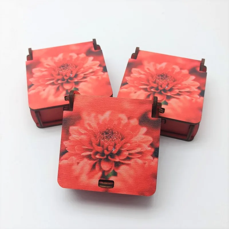 5/10шт Деревянная подарочная коробка с цветами павлином бабочки праздничная