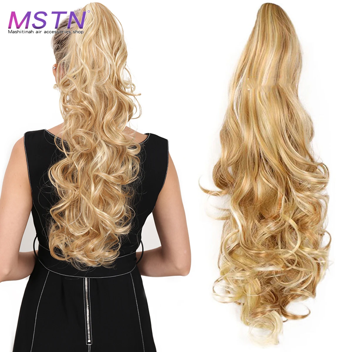 

MSTN Synthetic Heat Resistant Claw Clip On Ponytail Hair Extension Ponytail Extension Hair For Women Pony Tail Hair Hairpiece