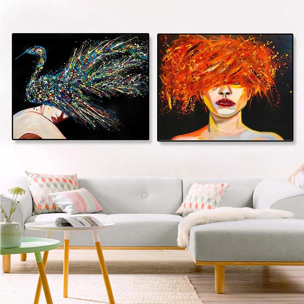 

Colorful Graffiti Art Novel Abstract Woman Portrait Canvas Painting Poster and Print Picture for Living Room Wall Art Home Decor
