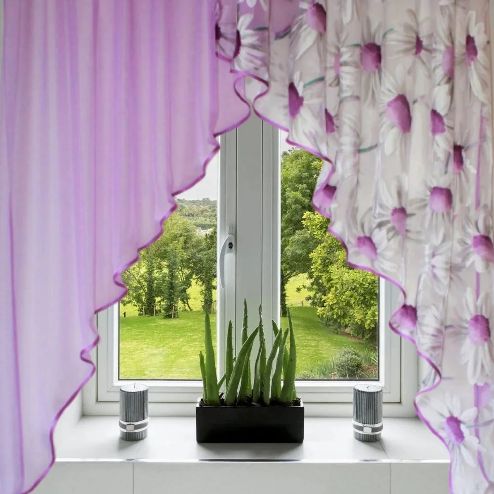 Комплект занавесок для кухни углы Ромашки много расцветок | Дом и сад