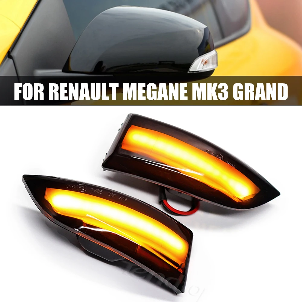 

For Renault Megane MK3 Grand Scenic III Fluence Latitude Safrane LED Dynamic Turn Signal Mirror Sequential Indicator Lights