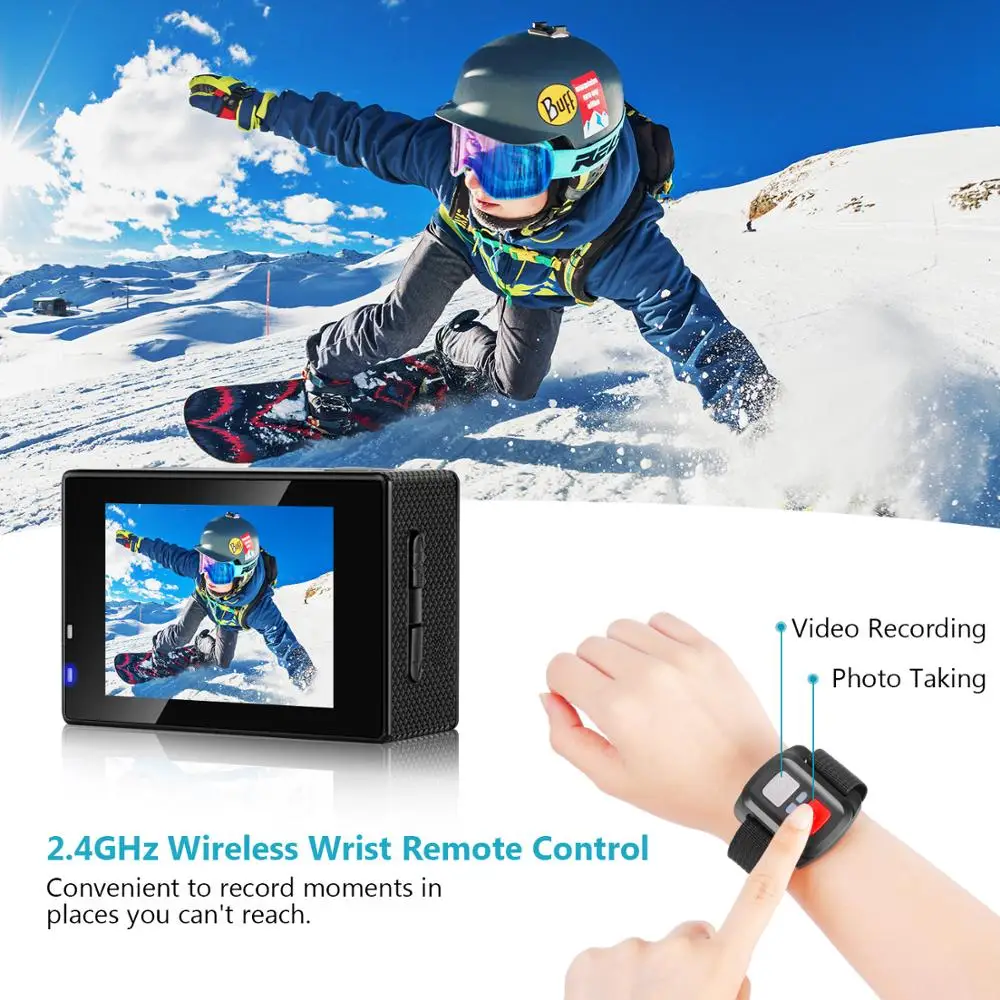 Neewer G1 Ultra HD 4K Комплект экшн камеры включает в себя 16 МП 98 футов подводную