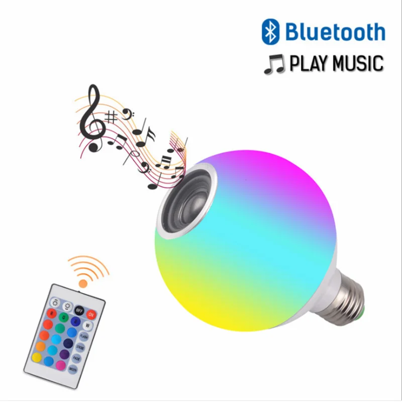 Пульт дистанционного управления E27 RGB белый Bluetooth динамик светодиодсветильник