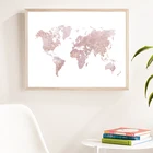 Румяна розовая карта мира Печать на холсте плакат минималистская Настенная картина на холсте картина в скандинавском стиле гостиная настенное украшение