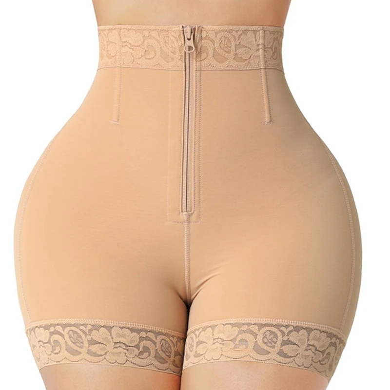 Compression Shorts Women Lifts Buttocks With Tummy Control Fajas Lace Butt Lifter Waist Trainer Lace Abdomen Underwear Skims