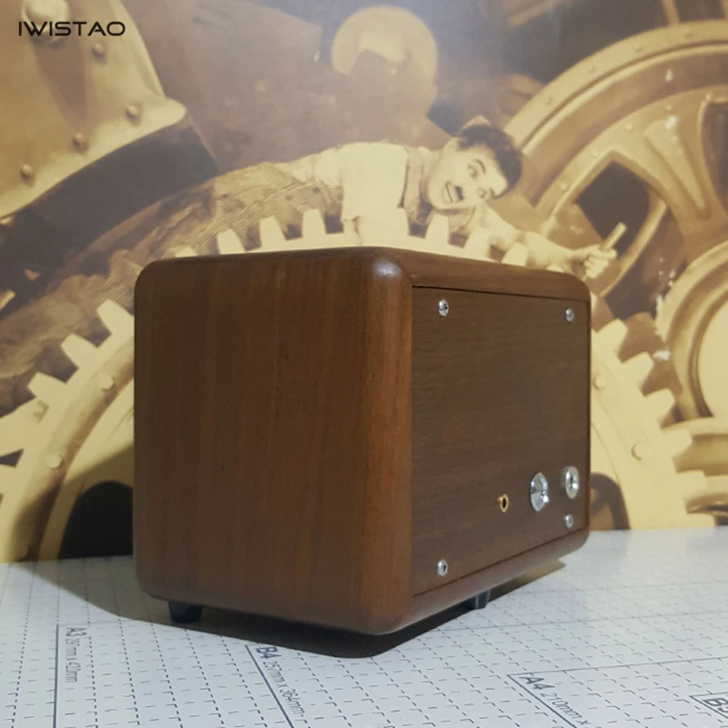 IWISTAO 20W Bluetooth Speaker 4.2 Handmade Vintage Pure Solid Wood 3 Inch Full Range Unit CSR64215 |