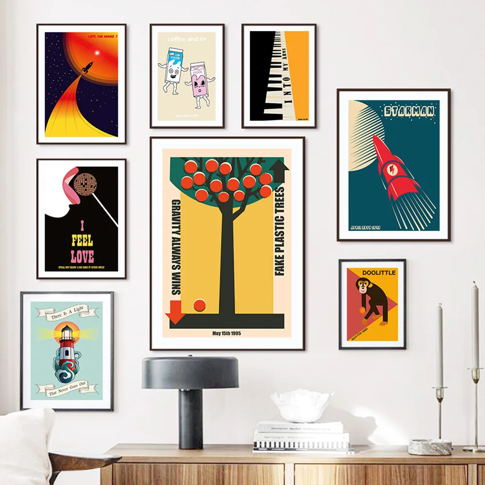 

Nordic Prints Pictures Starman I Feel Love Is This It Life On Mars Sleep Well Beast Band Poster Music Wall Art Canvas Painting