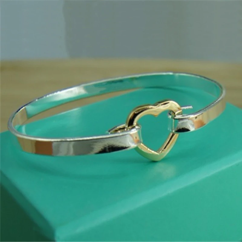 

925 стерлингового серебра «любящее сердце» женские браслеты-манжеты с модная подвеска в виде сердца браслет для женщин, хорошее ювелирное изделие, ювелирное изделие, подарок