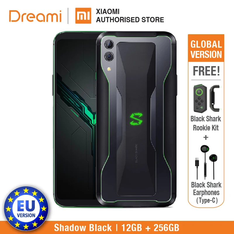 Европейский Xiaomi Black Shark 2 256GB Rom 12GB Ram Shadow Игровой телефон (абсолютно