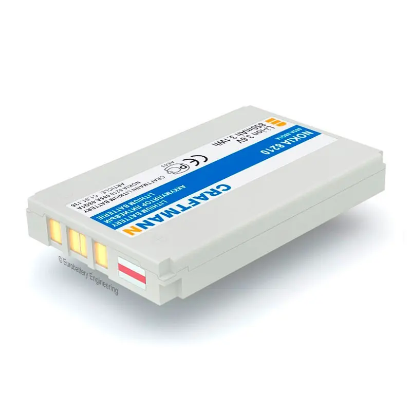Батарея Craftmann 850 мАч для Nokia 5210/6510/6590/7650/8210/8250/8270/8310/8850/8855/8890/8910/8910i (BLB 2)|Аккумуляторы