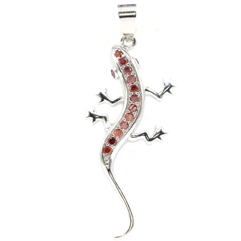 54x19 мм уникальные длинные броши в виде ящерицы создана оранжевая Спессартин