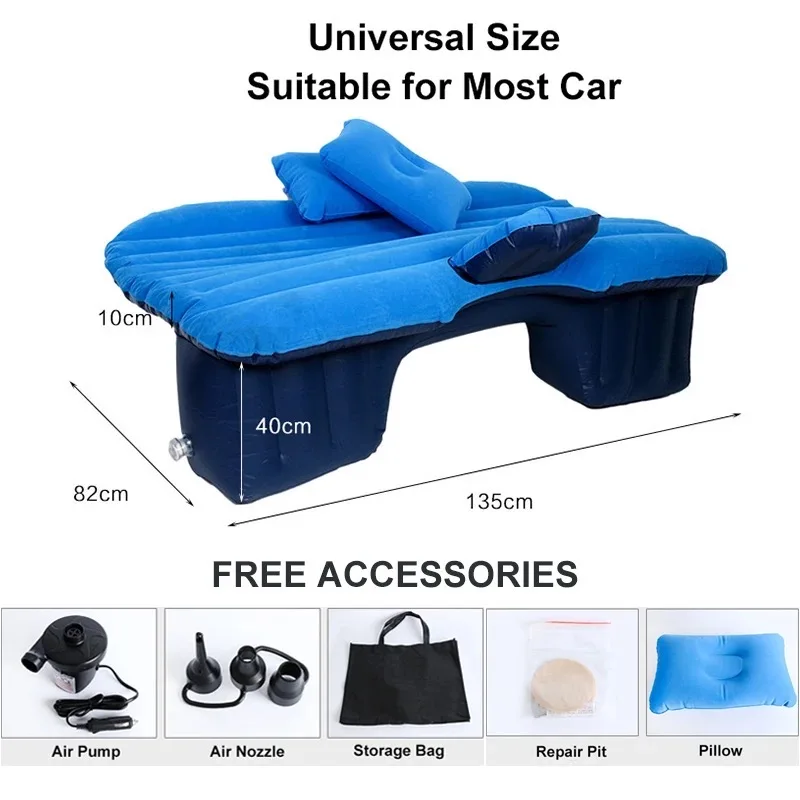 

Car Travel Bed Camping Inflatable Sofa Automotive Air Mattress Rear Seat Rest Cushion Rest Sleeping pad With pump Accessories