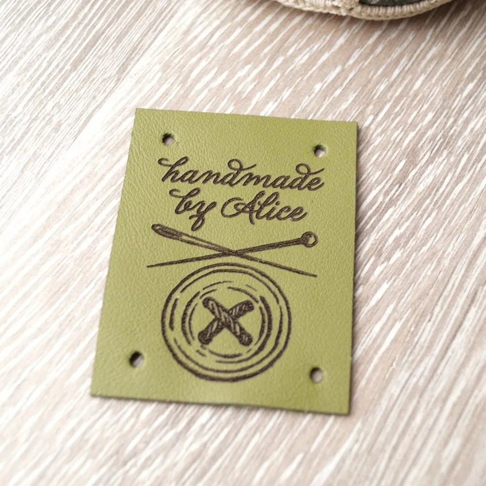 

Personalize Leather clothing labels，Leather labels for knitted and crocheted items，leather tags for crochet