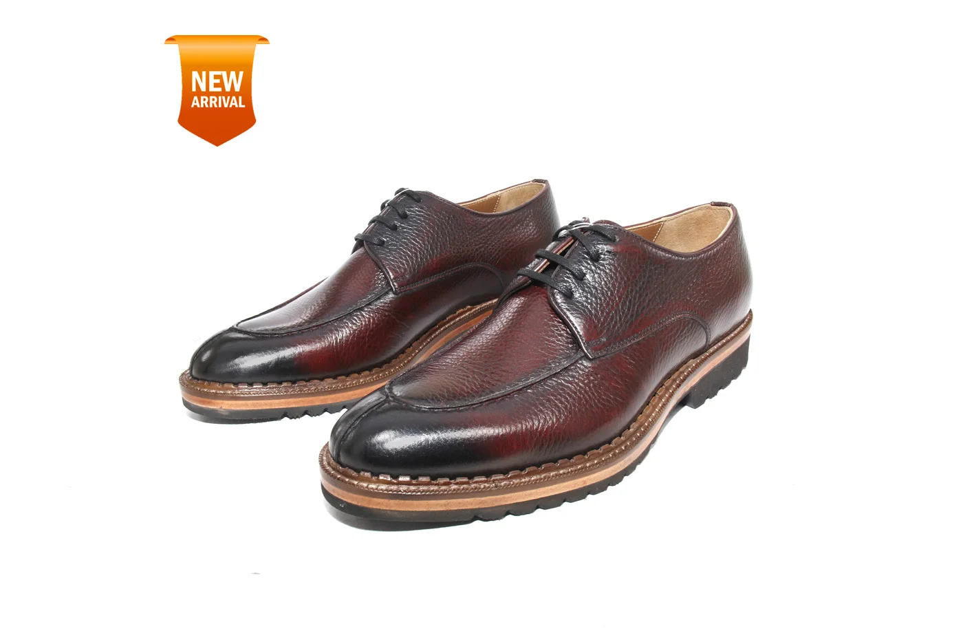 

Handmade Double Monk Strap Shoes with Real Calf Leather Extra Light Sole, Burgundy Color, Men's Footwear Spring 2021 Collection