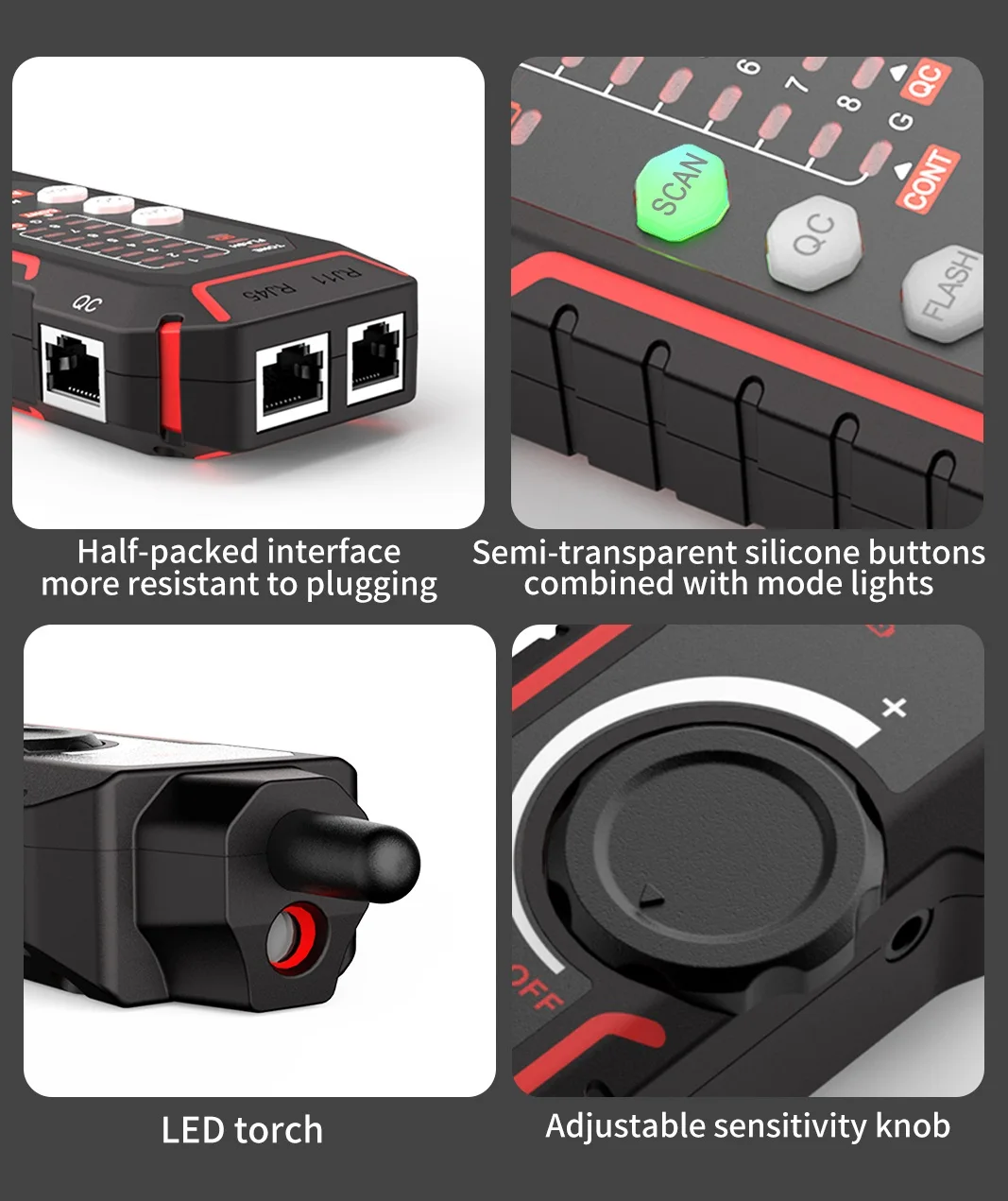 Noyafa NF-802 Высокое качество RJ11 RJ45 Cat5 Cat6 трекер телефонных проводов трассировщик