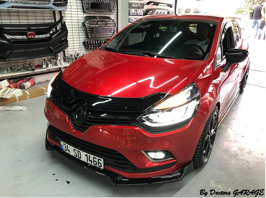 Насадка На передний бампер для Renault Clio 4 2012 2013 2014 2015 2016 2017 2018 2019 глянцевый черный