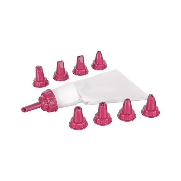 

Silicone Cream Pastry Bag with 8 Nozzle 1 Reusable Piping Bag DIY Decorating Set