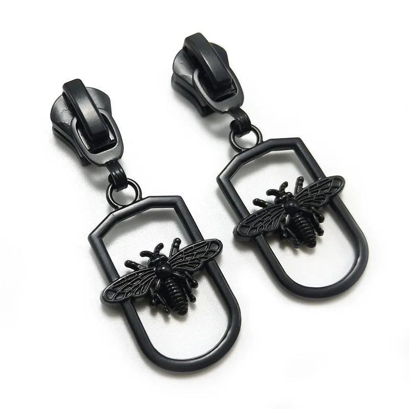 20 шт./партия высокое качество черный цвет № 5 слайдер на молнии с Honeybee форма