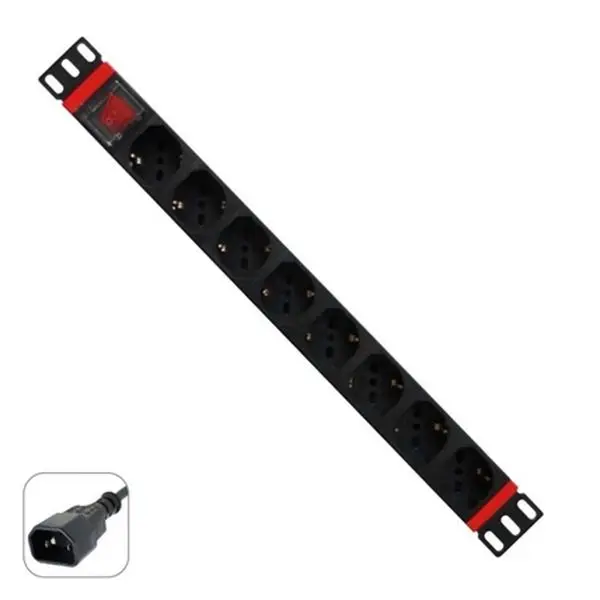 Schuko 1" 8 Way мульти-розетка адаптер с переключатель вкл./выкл. WP WPN-PDU-C01-08