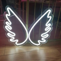 white angel wings led neon sign angel wings neon sign white neon wall light
