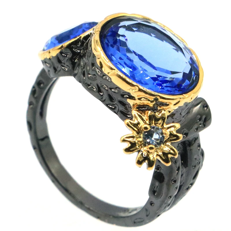 24x15 мм в неоготическом стиле создан фиолетовый танзанит турмалин для Для женщин