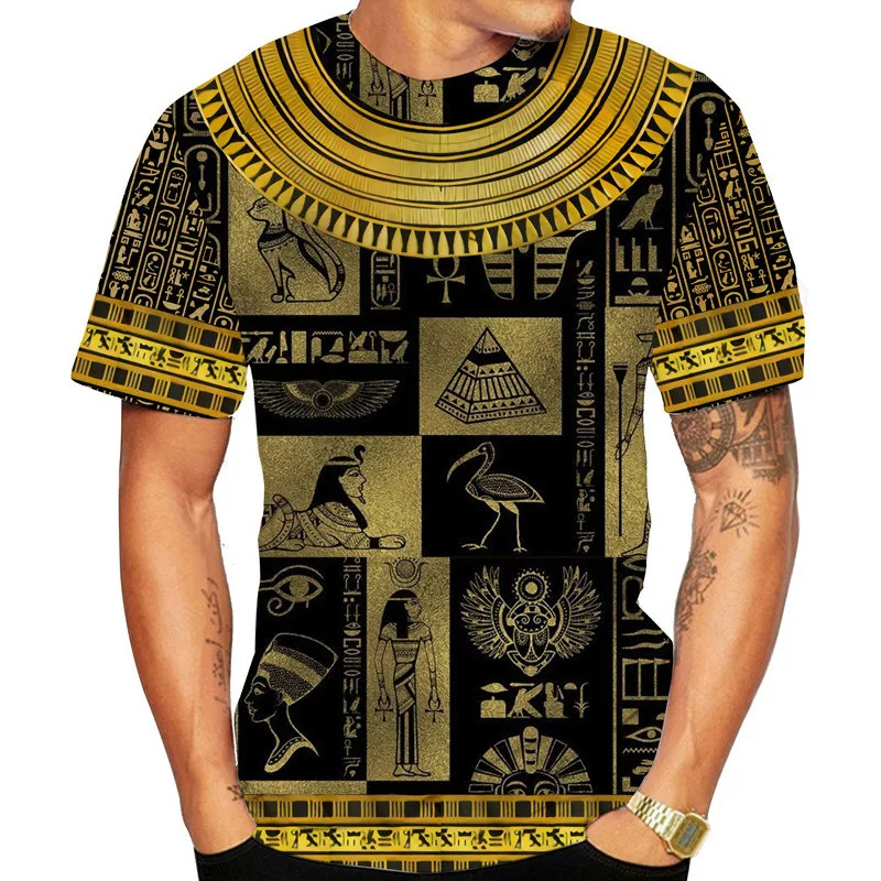 Футболка с 3D-принтом лица Анубиса и Фараона из древнего хора египетского Бога