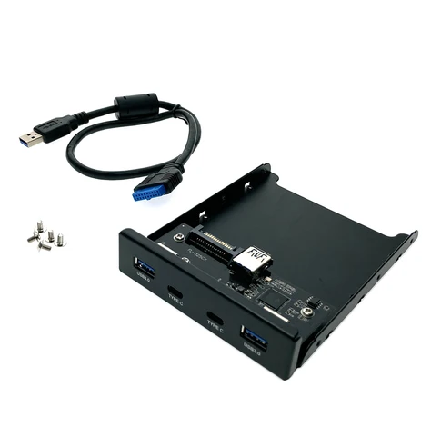 Планка на переднюю панель 2 порта USB 3.1 type C и 2 порта USB 3.0, EFL5001/планка лицевая в отсек FDD 3,5"