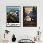 Канадский Тихоокеанский постер, винтажные постеры для путешествий в банффе, Канада, пейзаж, Картина на холсте, Настенная картина, декор для гостиной