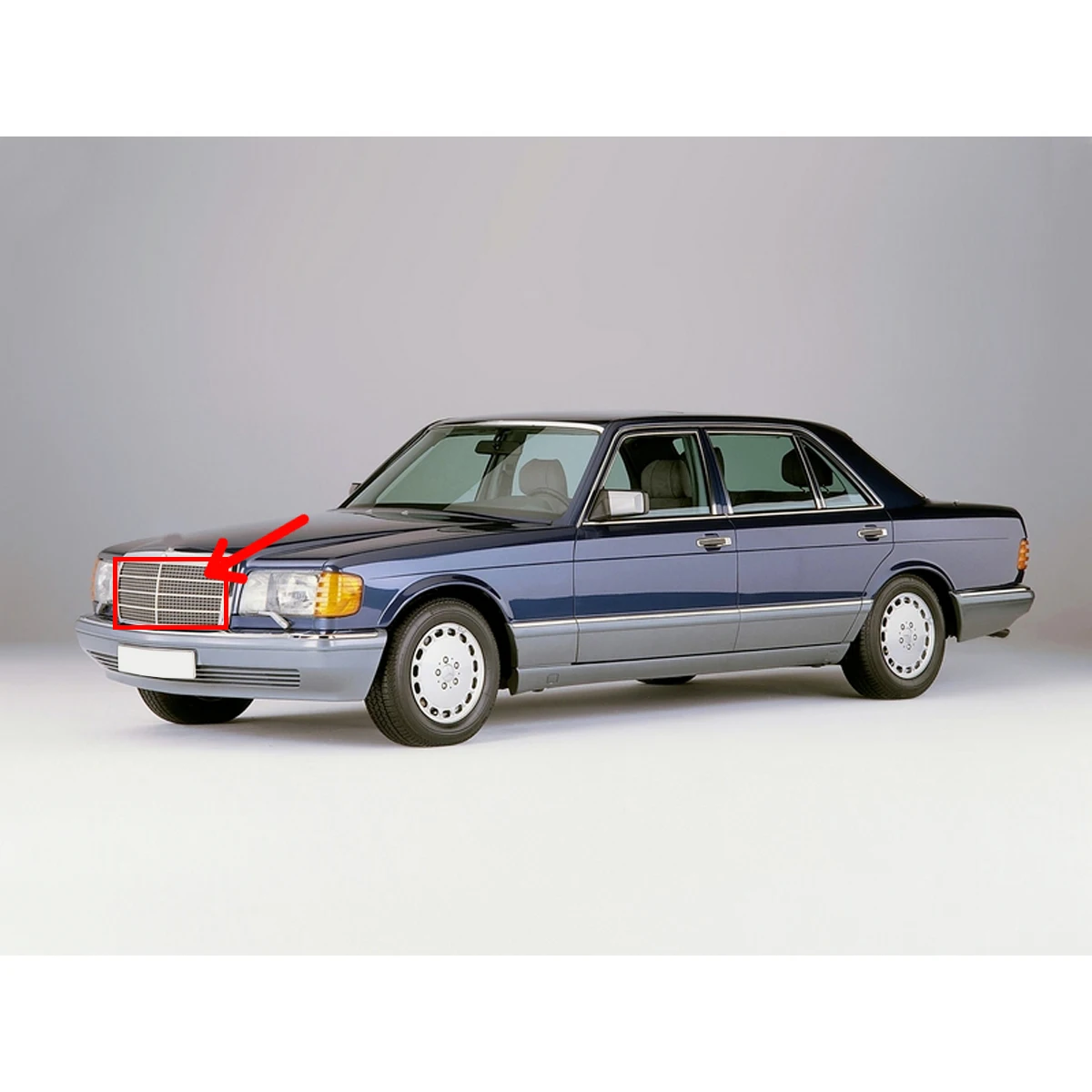 

Защитная полоса для решетки радиатора Mercedes w126, 7 шт., S класс 1981-1991