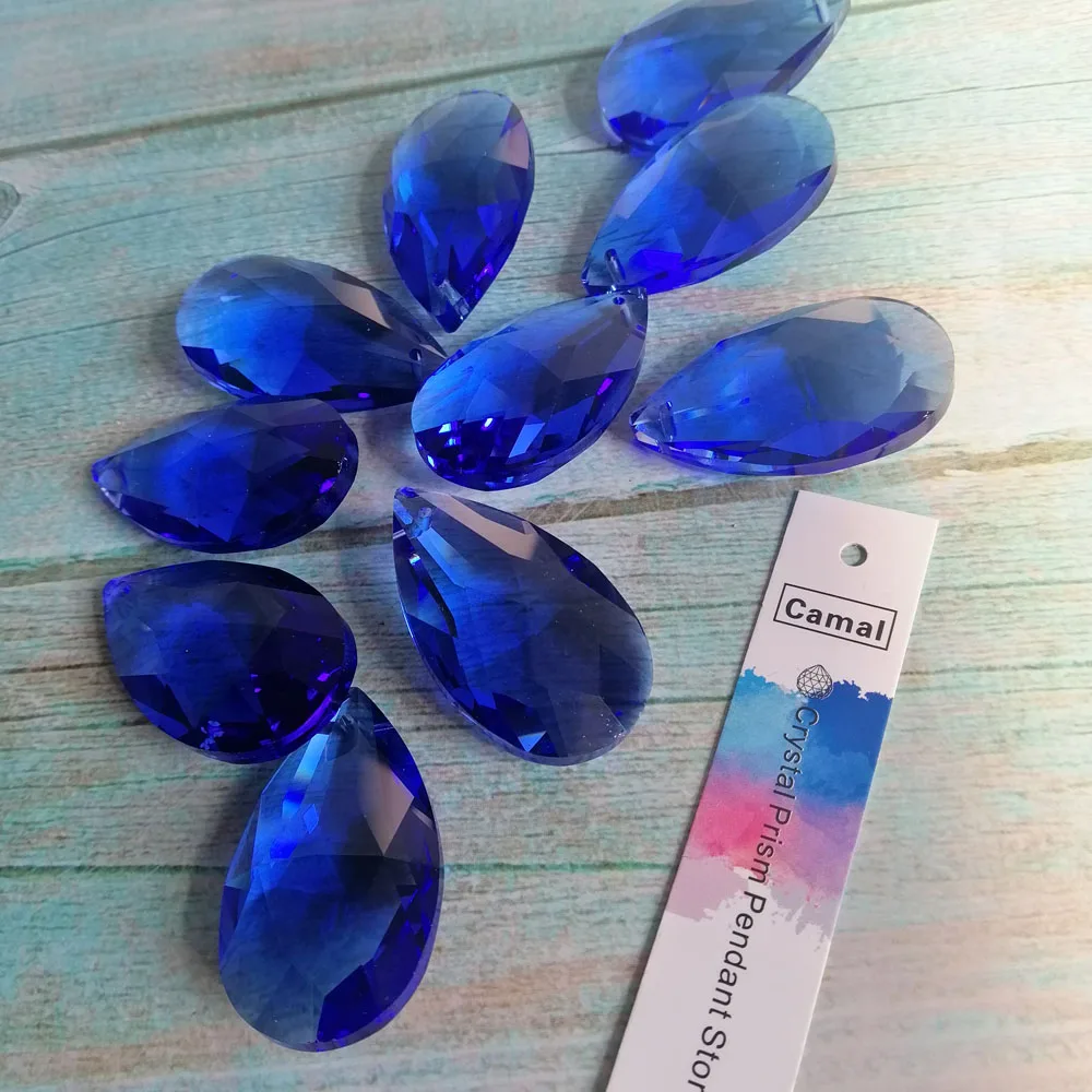 Camal 5 шт. темно-синий 38 мм каплевидные кристаллические бусины K9 Сделай Сам Люстра