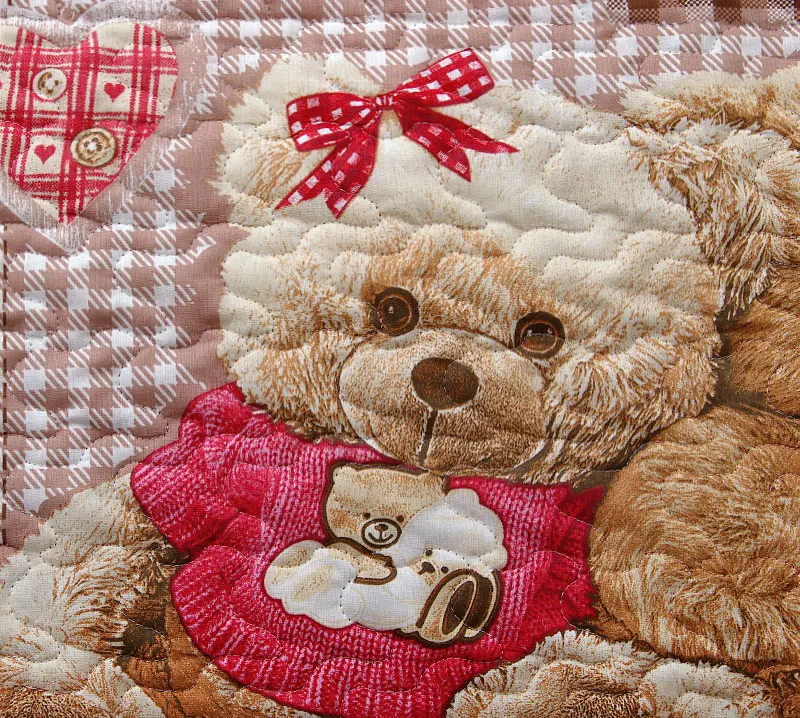 IV Плюшевые мишки. Стеганое покрывало из перкаля для детей ясли Ткань верха: