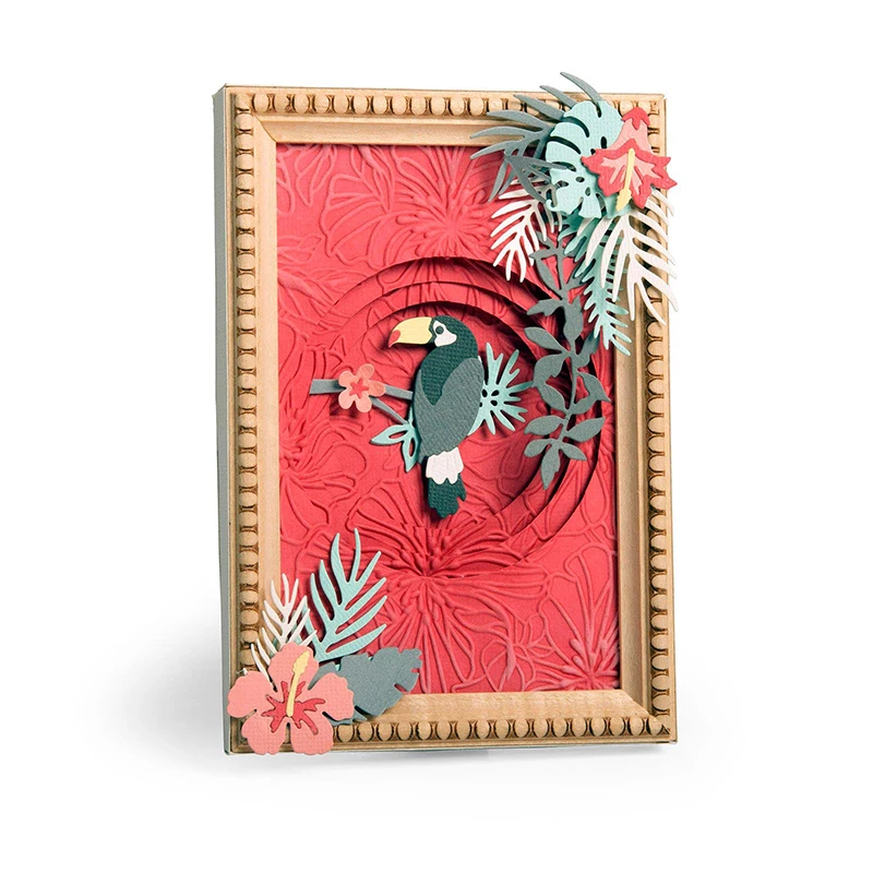 Металлические Вырубные штампы трафареты в рамке для создания тропических