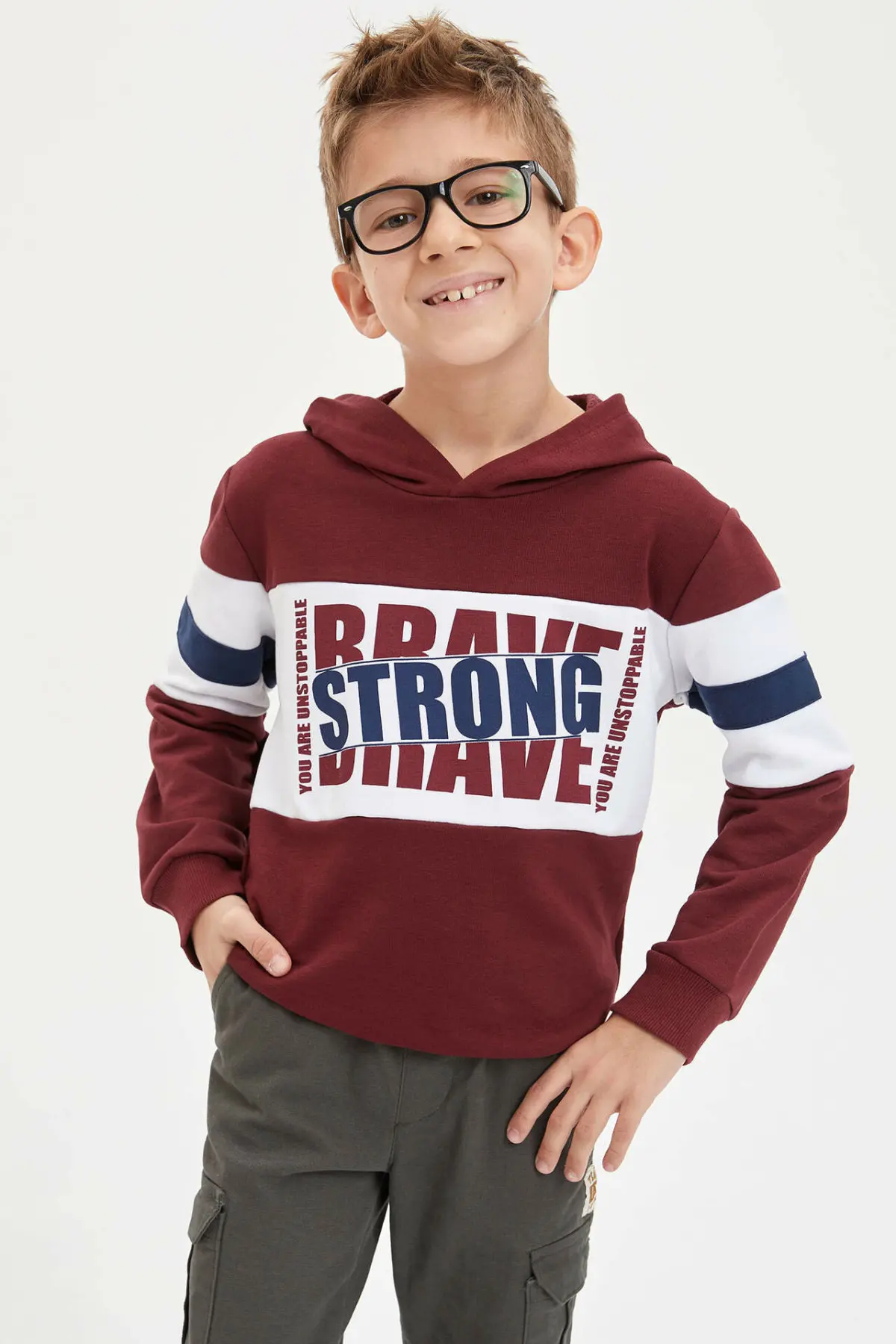 DeFacto/Модный пуловер с длинными рукавами для мальчиков детские повседневные