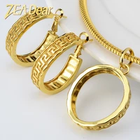 zeadear jewelry classic simple egg shape earrings pendent necklace sets 14k gold planted for women wedding party anniversary