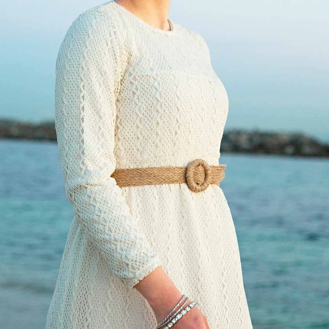 Кружевное платье с соломенным поясом абайя Дубай индейка мусульманская Мода