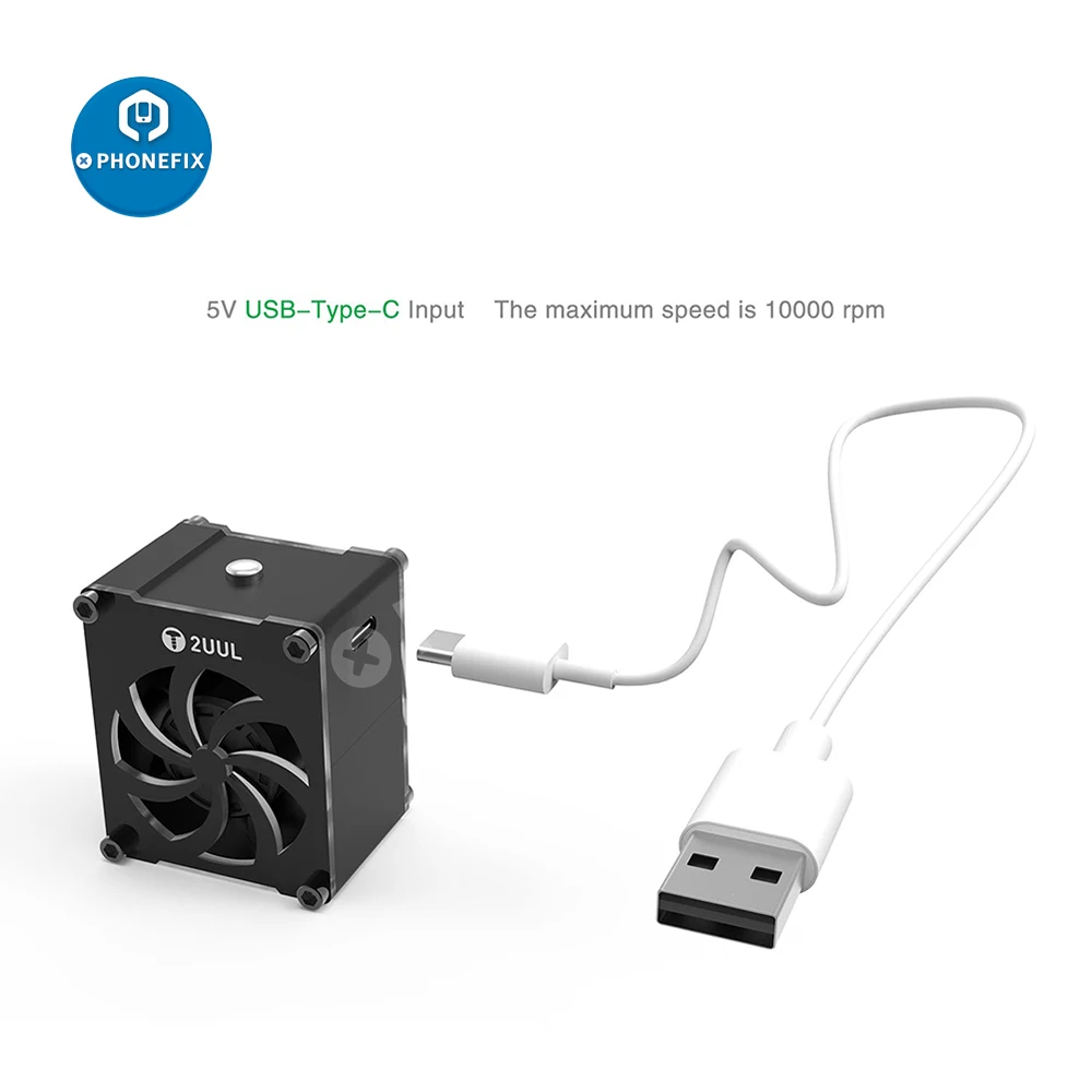 2UUL Cuul Mini Fan 5V USB Type-C Power Supply Input Soldering iron Smoke Absorber For Phone Motherboard Welding Repair Tool | Инструменты