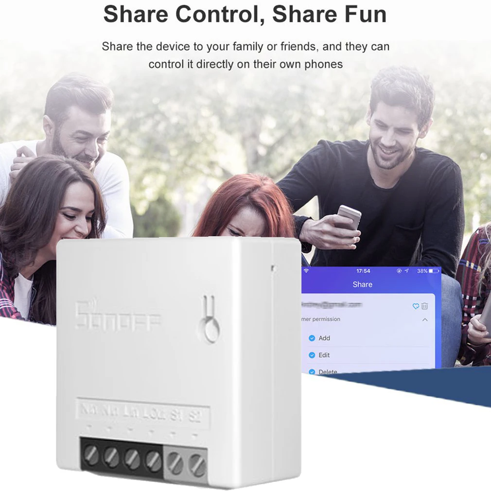 

Умный двухсторонний мини-переключатель с поддержкой Wi-Fi