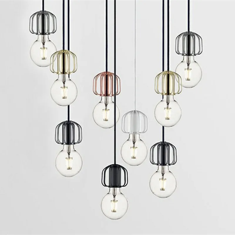 Скандинавский лаконичный дизайнерский подвесной светильник лампочка эдисона