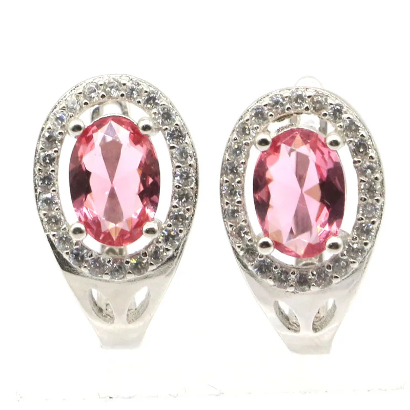 Женские серьги-гвоздики из серебра 3 1 пробы с синим сапфиром и розовым турмалином