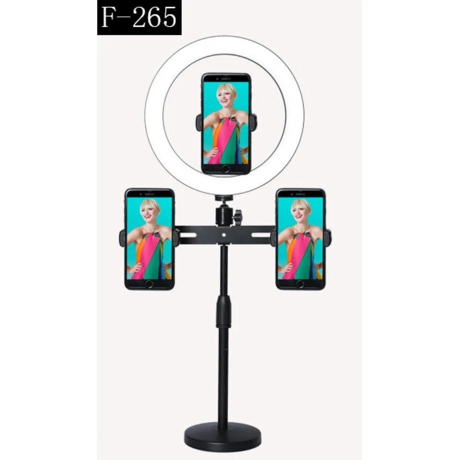 Настольная Кольцевая Селфи лампа для фотографов 26 см с 3 держателями телефонов