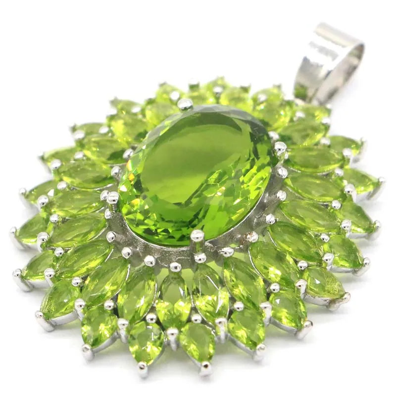 44x32 мм большой европейский дизайн создан Зеленый Перидот для дам свидание