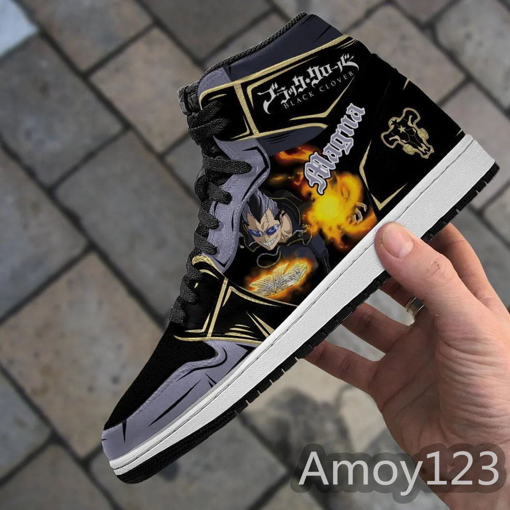 

2021 Summer Men's Casual Fashion Black Bull Magna Sneakers Black Clover Anime Shoes