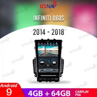 usnav 12 1vertical tesla style android 9 for infiniti q60s 2014 2018 car multimedia gps navi stereo head unit radio carplay px6