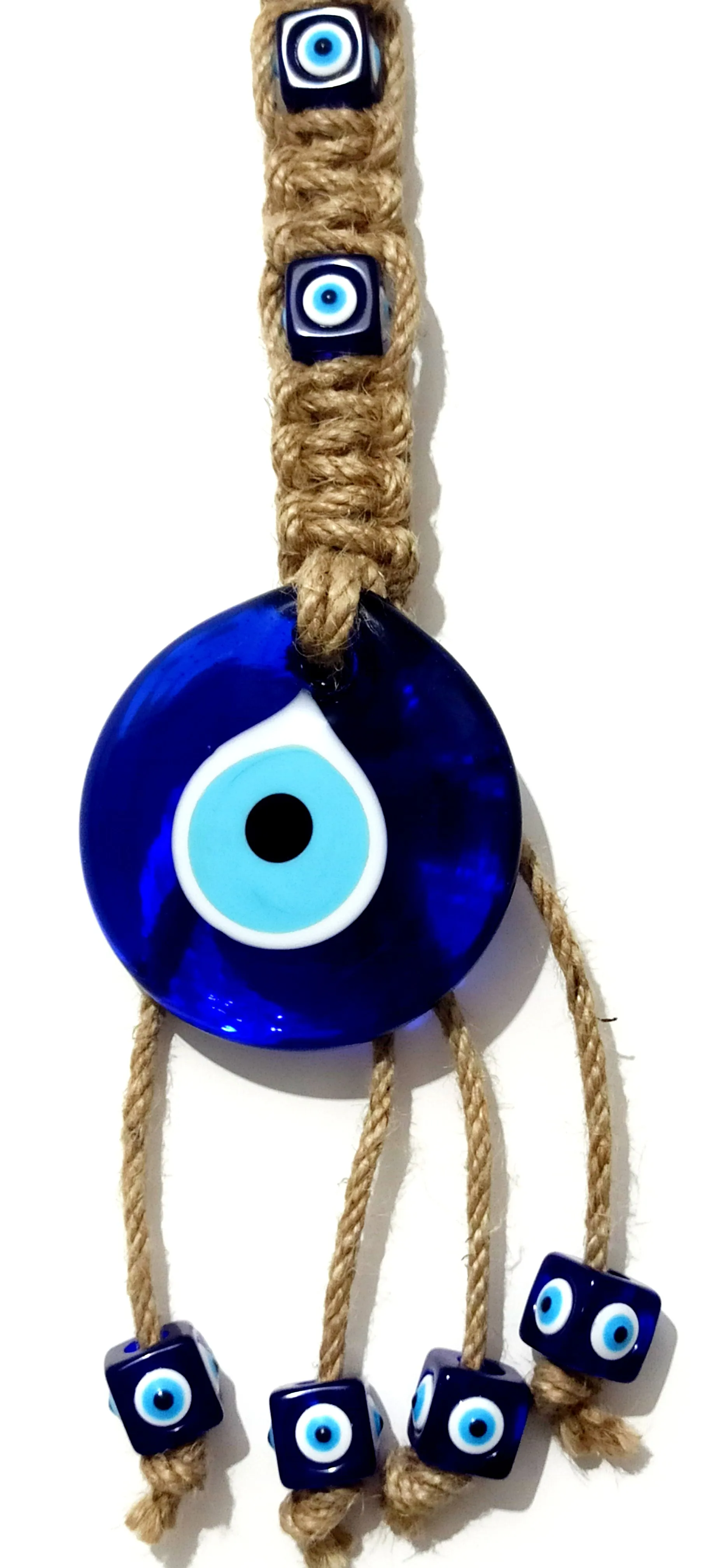 

7 Glass Evil Eye Beads, Handmade Colorful Beads Gift Shop, Door, Balcony and Wall Ornament