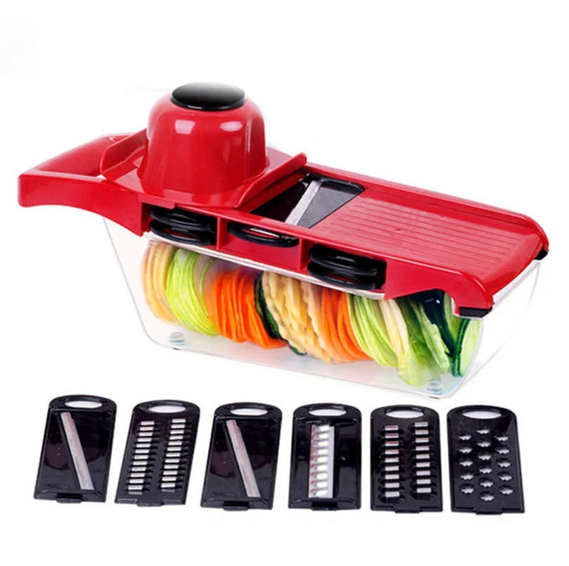 Universal grater-slicer 6 in 1 Knife Vegetable cutter Multi-slicer Kitchen chopper Grater for vegetables and household goods | Дом и сад