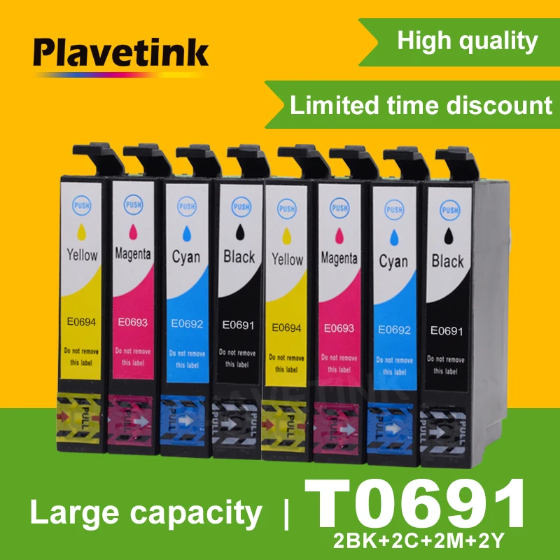 2 комплекта чернильных картриджей для Epson T0691 Stylus CX5000 CX6000 CX7000F CX7400 CX7450 картриджи