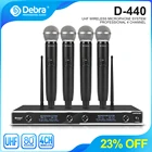Беспроводная микрофонная система Debra D-440, 4 канала, UHF, с 4 портативными микрофонами для семейных торжеств, лекций
