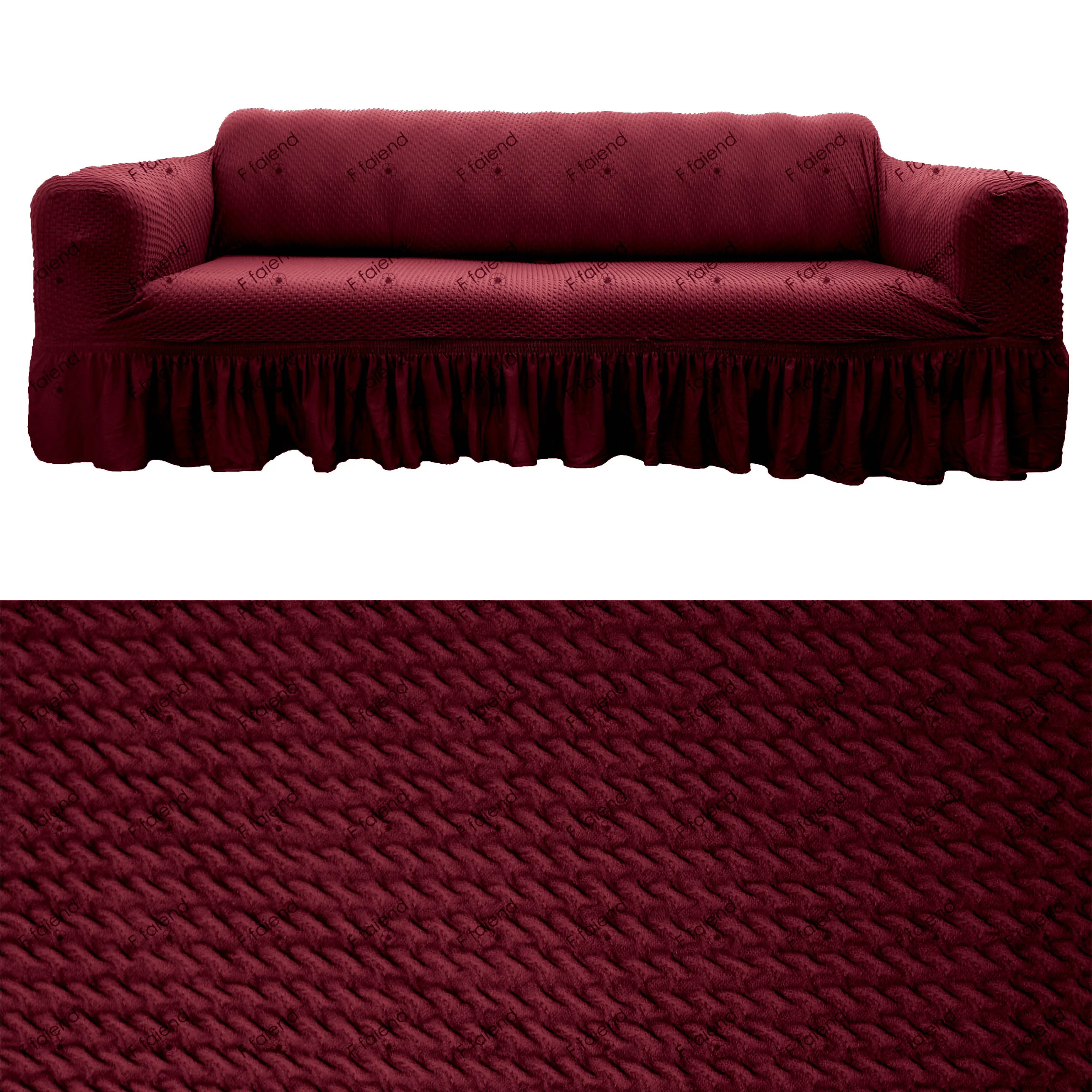 

F faiend Stretch Elastic Elastic skirt Washable Jacquard Chain Pattern Sofa Cover Seat Cover 3 seater